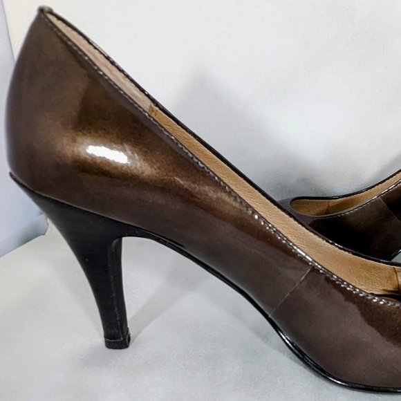 7M Chocolate Brown Peekaboo Pump Heels, Nordstrom BP - Picture 4 of 8